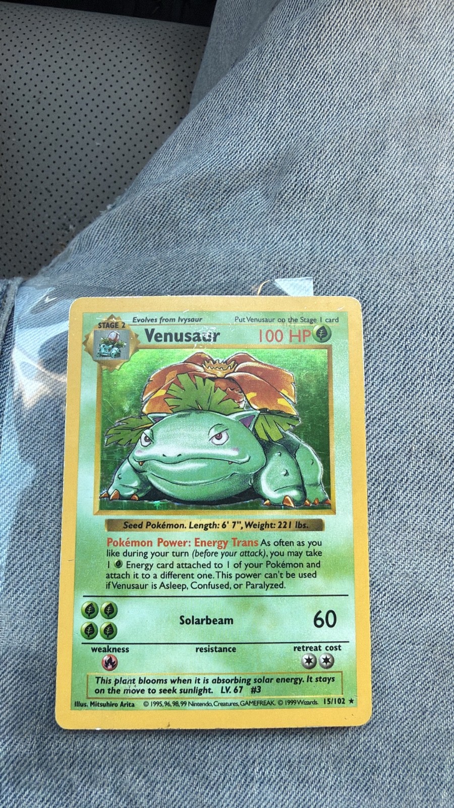 Venusaur 015/102 Base Set (Shadowless) Holo
