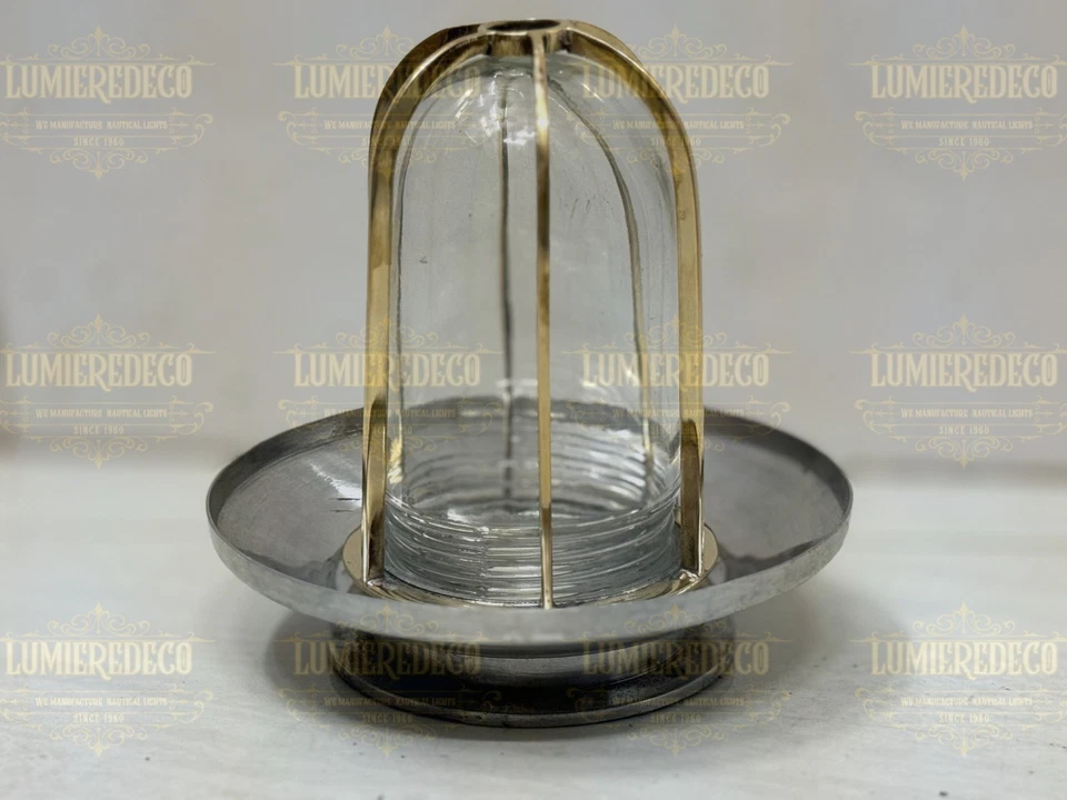 Mampara de techo industrial con jaula de latón - Regalo único para decoración del hogar Foto 4 de 4