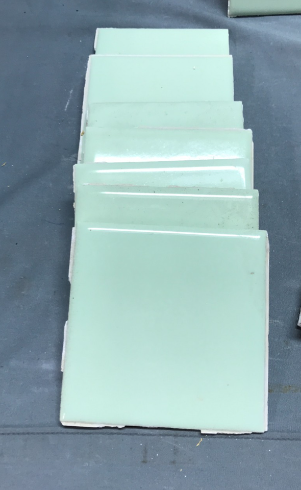 VTG Lot 100 STYLON USA Jadeite Green Ceramic Bathroom Tiles 4