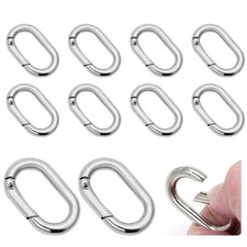 10PCS Spring Key Ring Tiny Carabiner Clip Oval Snap Hooks for Bags Keychain