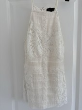 Top Shop Off White Lace Detail Fitted Cami Top Size 8