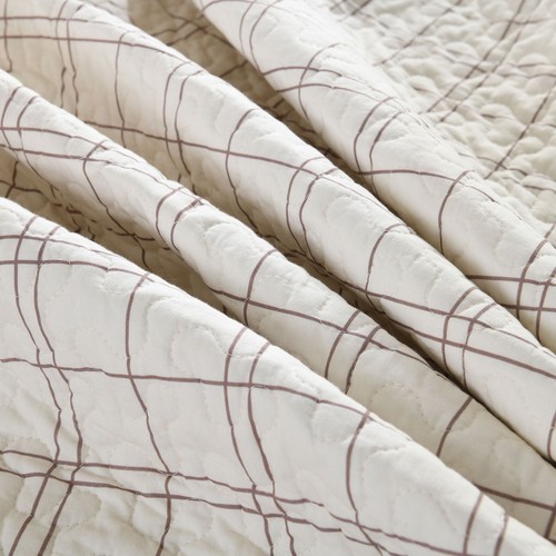 3 Pcs Elegant Cat Silhouette Checkered Quilt Bedspread Set - Picture 11 of 24