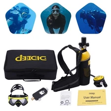 Mini Scuba Diving Case Kit 1L Oxygen Tank Pump Equipment Underwater Breath US