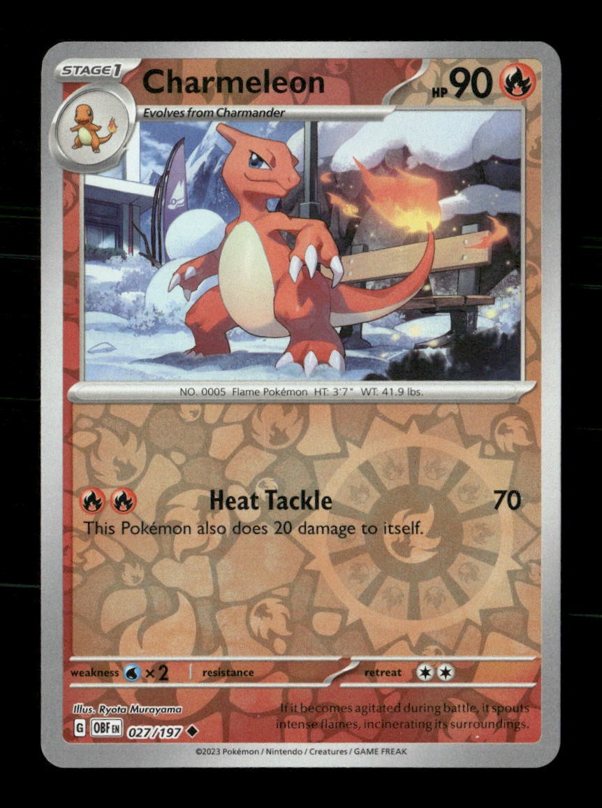 Charmeleon 027/197 Obsidian Flames Reverse Holo NM/M Pokemon