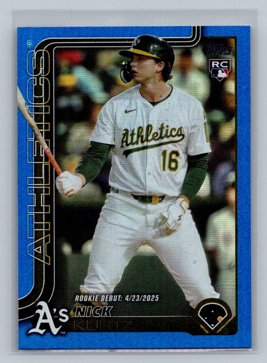 2025 Topps Update #US197 Nick Kurtz Rookie Debut Blue Foil #/150 RC