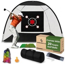 Golf Net for Backyard 10x7ft with 20 Foam Balls Set  Tri-Mat, 10x7 ft, Black