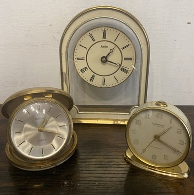 3 Vintage Clocks, An Acctim, Looping 7 Jewell,& Europa 7 Jewell.