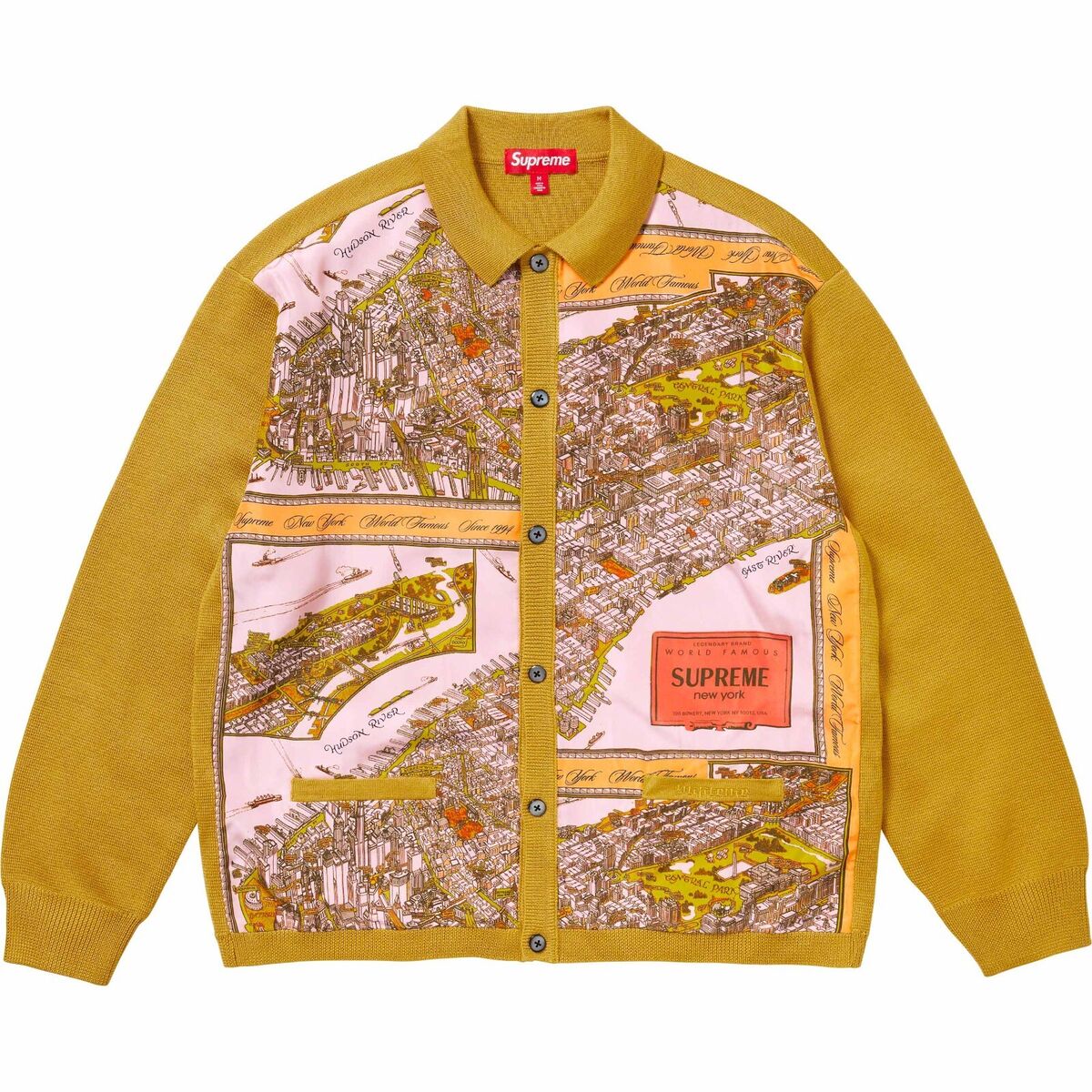 Supreme Silk Map Cardigan FW2023 New York City Wool blend Supreme Silk Map Cardigan FW2023 New York City Wool blend