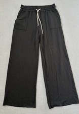 Basin + Range Pants Womens Medium Grey Fleece Wide Leg Elastic Waist Made In USA