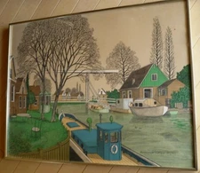 DENIS PAUL NOYER, FRENCH LISTED SILKSCREEN PRINT PENCIL SGND MID CENTURY MODERN 