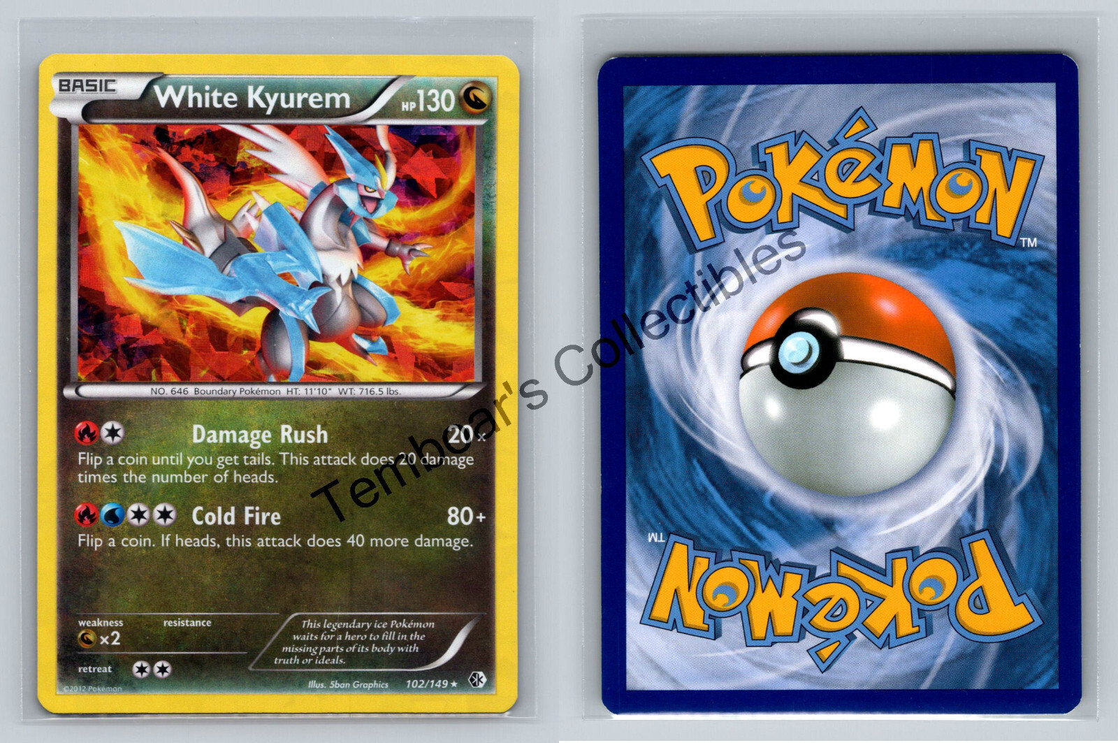 White Kyurem #102/149 ✨ 2012 BW Boundaries Crossed ✨ Rare ✨ Holo Cracked Ice ✨NM