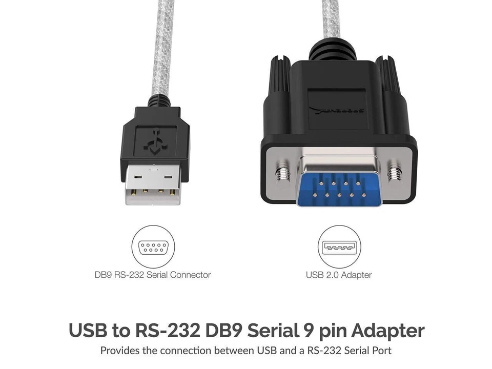 Sabrent SBT-USC6K Serial to USB Cable 1 x Type A USB - DB-9 Serial RS232 - Image 2 of 4