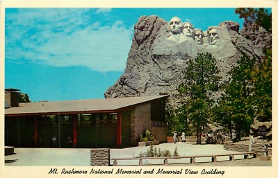 Mt Rushmore Memorial View Building South Dakota SD Postcard