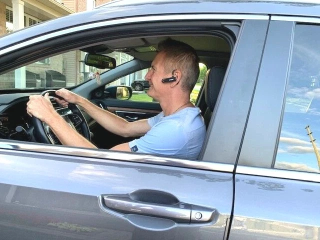 Bluetooth 5.0 Headset Earpiece Noise Cancelling Headset Great for Driving BLACK - Image 4 of 4