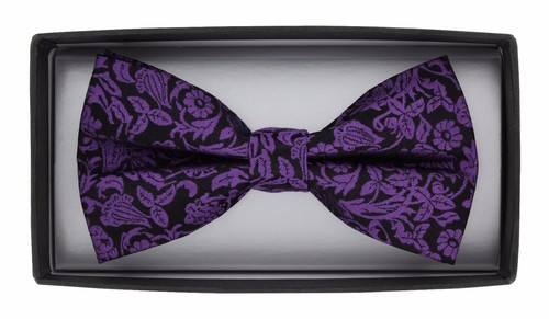 Jacquard Floral Silk Bow Tie - Picture 8 of 8