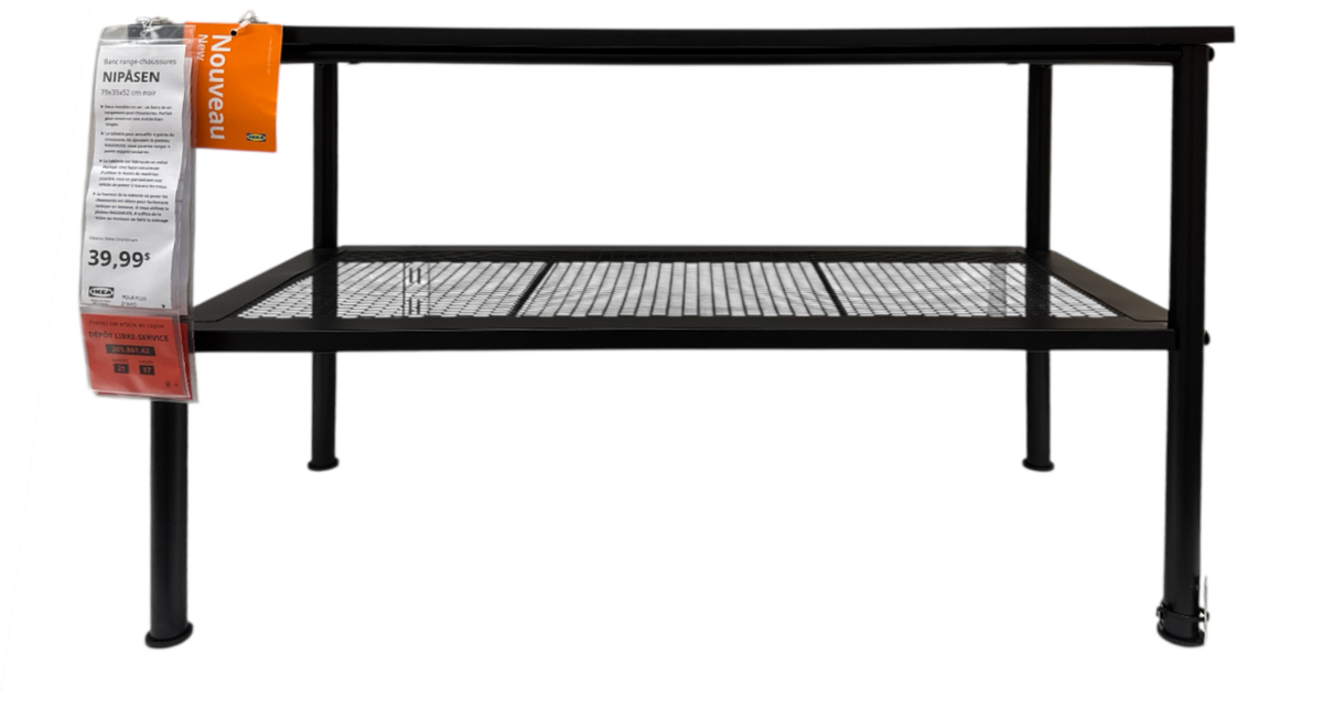 New IKEA NIPASEN Bench Shoe Storage Shelf Black (31 ⅛x13 ¾x20 ½