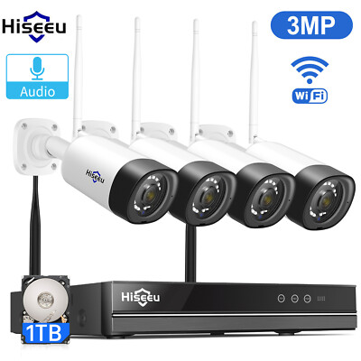 (Used) 3MP 8CH 2K NVR Home WIFI Wireless Security Cameras
