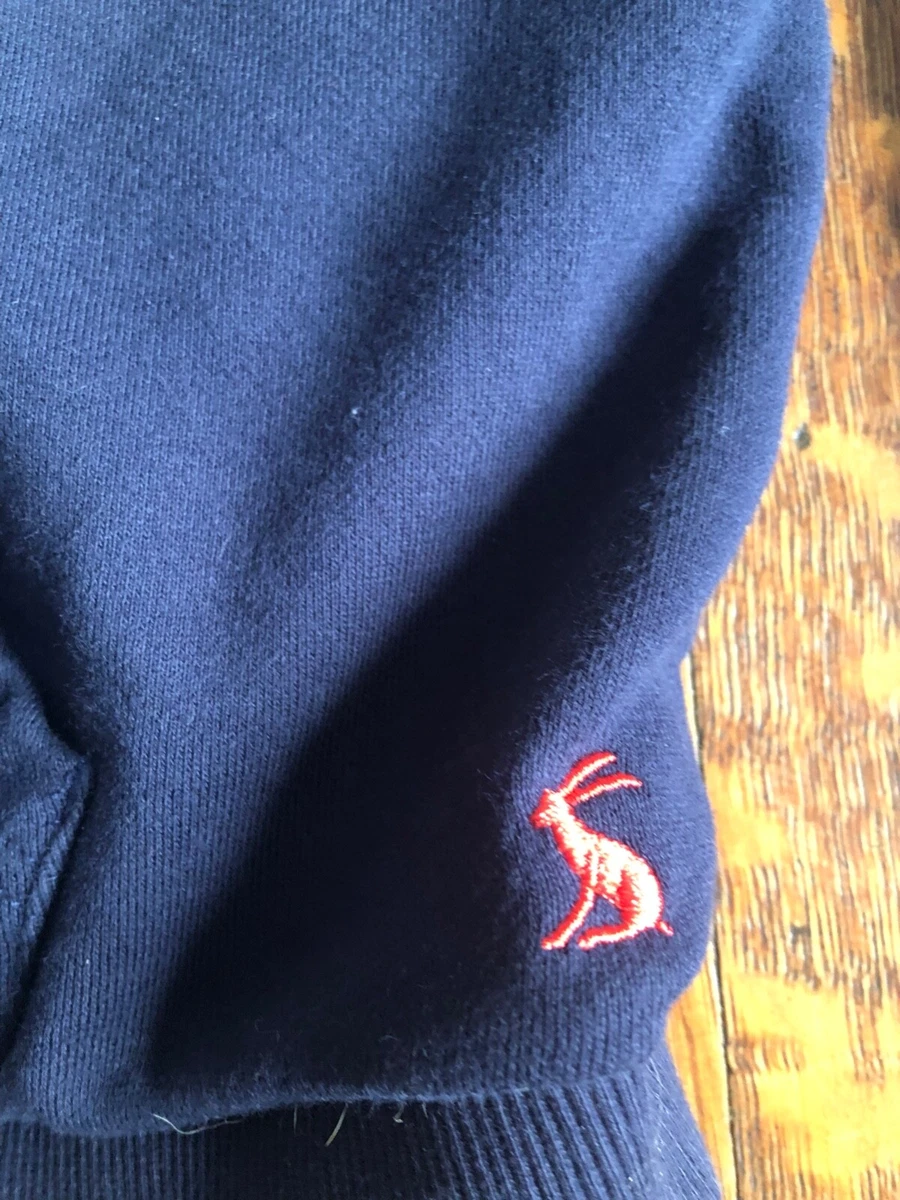 Joules navy blue hoodie sweatshirt size 12 cute striped hood lining