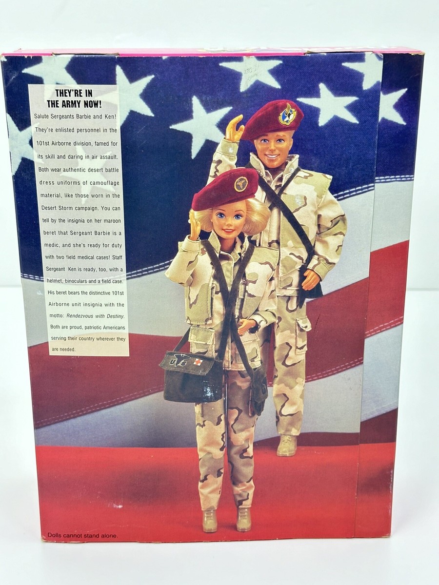Vtg Army Barbie And Ken Deluxe Set Stars 'N Stripes Special