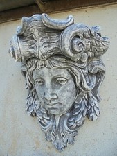 Lady face wall planter concrete garden ornament