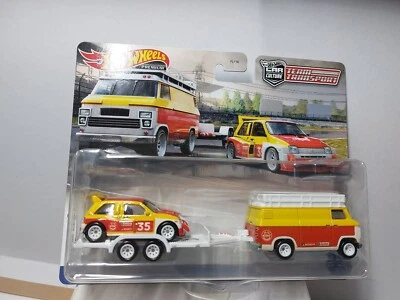 Hotwheels 1/64 🇫🇷 Team Transport MG métro 6R4 + rally hauler #47 - Photo 1/4