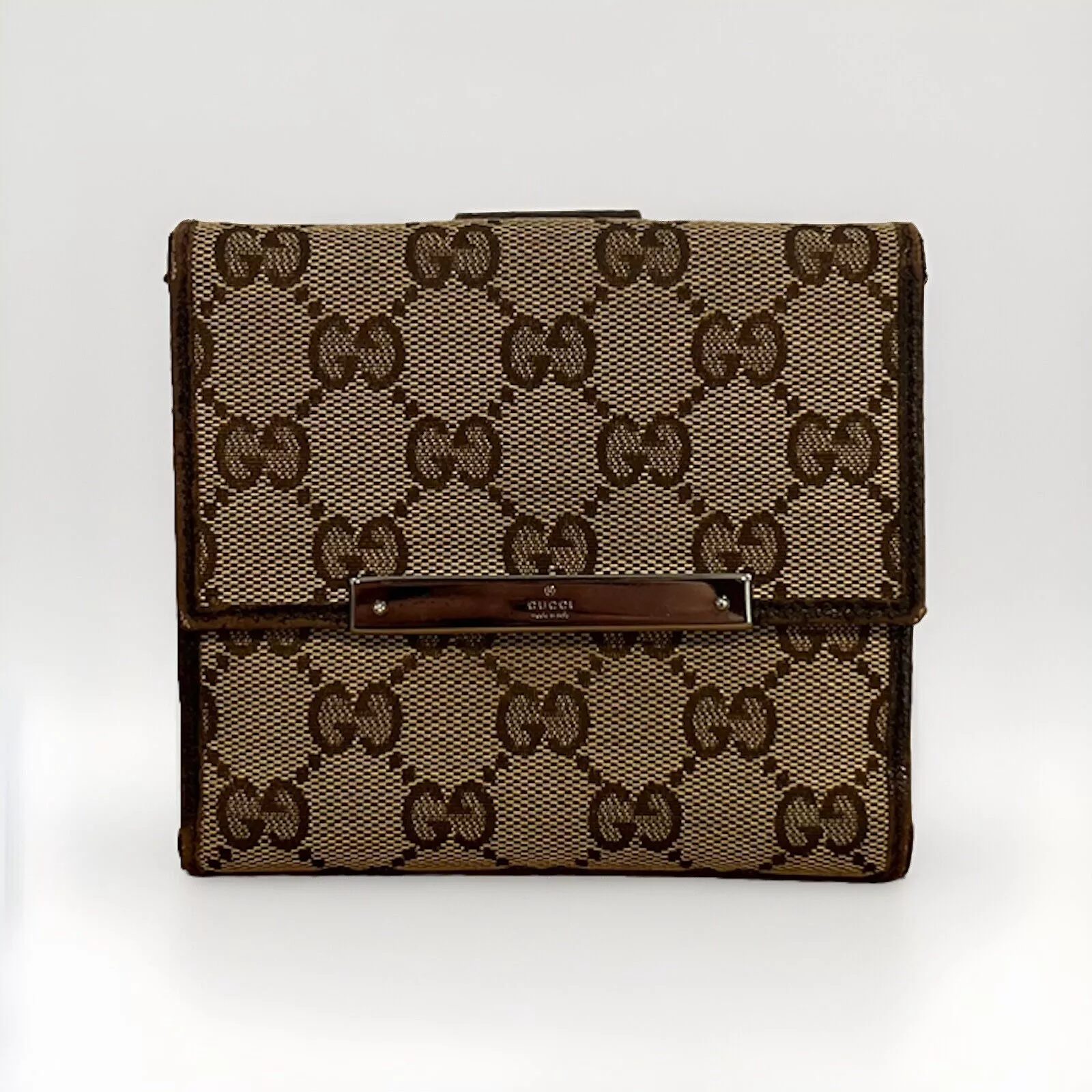 Gucci Authentique Portefeuille Compact Supreme Toile GG Monogramme Marron