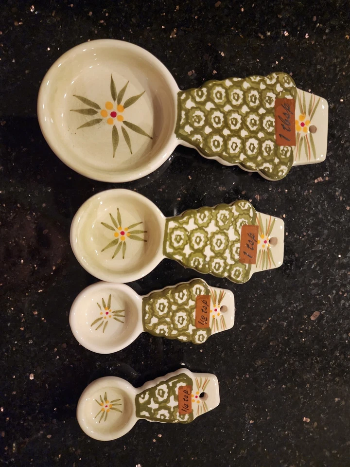 Temptations by Tara Old World Measuring Spoons Set, Green Gift Stocking Stuffer - Image 2 of 4