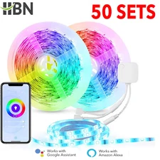 HBN 16.4 Ft - 1640 Ft Smart LED Strip Lights, WiFi RGB, Work with Alexa,Google