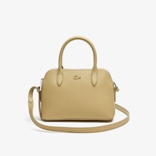 Accessories Lacoste Chantaco Embossed Piqué Leather Top Handle bag In Brown