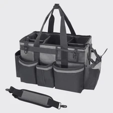Cleaning Caddy Bag with spray bottle & Towls,Shoulder strap & waist belt.Black