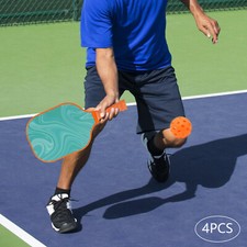 601 Pickleball Paddles Set of 4-racket 4-ball 1-pack Pickleball Set Green Orange