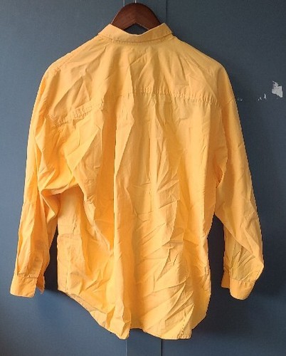 Calvin Klein Mens Shirt Yellow Button Up Unisex 12 Just Needs Ironed Long Sleeve - Picture 2 of 3