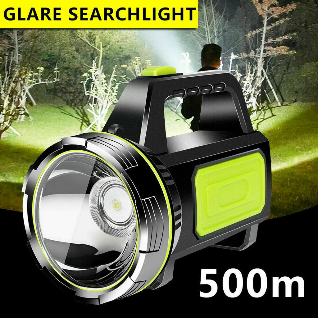 Linterna LED de mano faro de búsqueda camping al aire libre batería USB lámpara de búsqueda DE