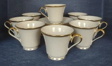 Lenox “Eternal” ~ FOOTED CUP and SAUCER SET ~ 8 Sets Available ~ Ivory with Gold