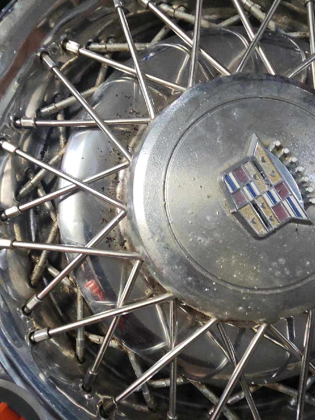 1 Chrome Hub Caps Cadillac Wire Spoke Vintage Tire Wheel Cover 16 1/2