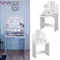 Schminktisch Frisiertisch Schminkkommode Led Beleuchtung Spiegel Ania Weiß Vicco