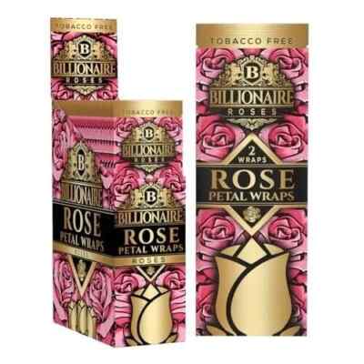 Billionaire Herbal Rose Petal Wrap Organic Rolling Paper 50 Wraps Full BOX