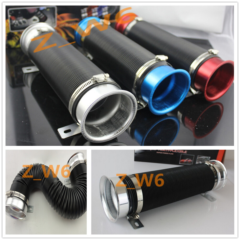 Car Blue 75mm 3"Multi Flexible Turbo Cold Air Intake Duct Inlet Pipe Hose Tube E