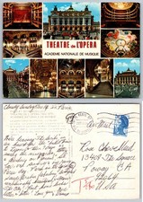 Paris Palais Garnier Opera House Multi-View Postcard 1984 Marc Chagall Ceiling