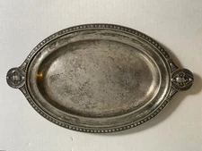 Silverplate Soldered Scarab Egyptian Revival Hotel Lucerne Trinket Tray See Pics