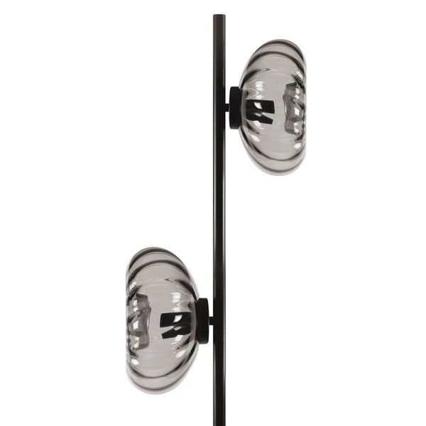 Stehleuchte Stahl Glas Schwarz Osram E14 2-Flammig BüRo H:170 Cm Stehlampe-image