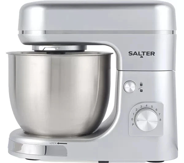 Salter Aspen Electric Stand Mixer Stainless Steel 1300w 5l capacity 8 speed type