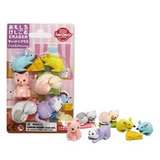 Iwako Funny Erasers Blister Pack Cat  Mouse Collection, Made in Japan