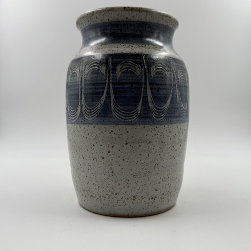 Erickson Studio Art Stoneware Pottery Hand Thrown Vase Blue/Gray 8” | eBay