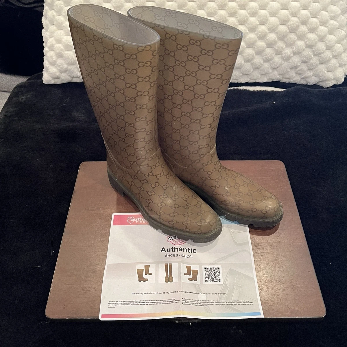 Gucci Rain Boot Low (1-1.9 in) Heel Height Boots for Women for