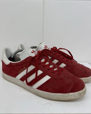 Adidas Herren Rot Gazelle Turnschuhe Uk Größe 10 (R4)