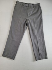 Perry Ellis Portfolio Pants Mens 36x30 Gray Dress Slacks Flat Front Rayon Blend