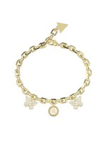 Guess JUBB06130JWYGL Damen Armband Schmetterling Edelstahl Weiß 21,5 Cm