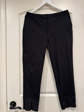 Black Straight Women Pants With Split Leg New