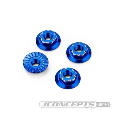 Jconcepts 7mm low-profile aluminum wheel nut blue, 4pc / JC-5216-1